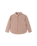 collared long sleeve shirt in brick check