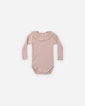 Ruffle Collar Bodysuit in Rosewood