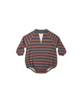 crew neck romper in mulberry stripe