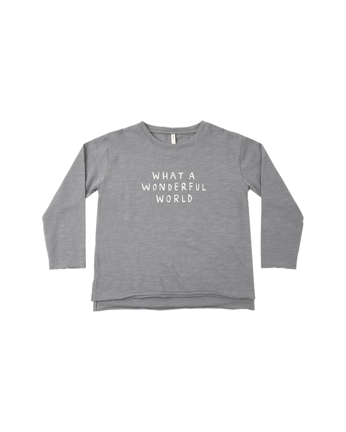 raw edge long sleeve tee in wonderful world