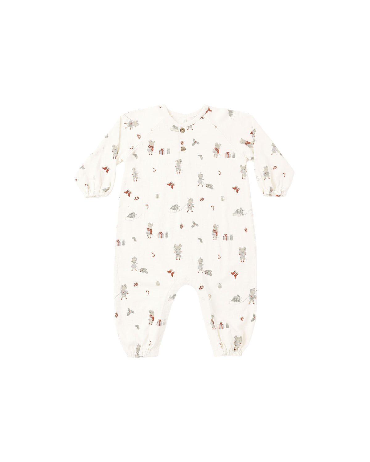 henley jumpsuit in holiday mouse