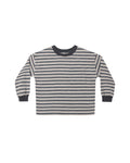 relaxed long sleeve tee in blue stripe