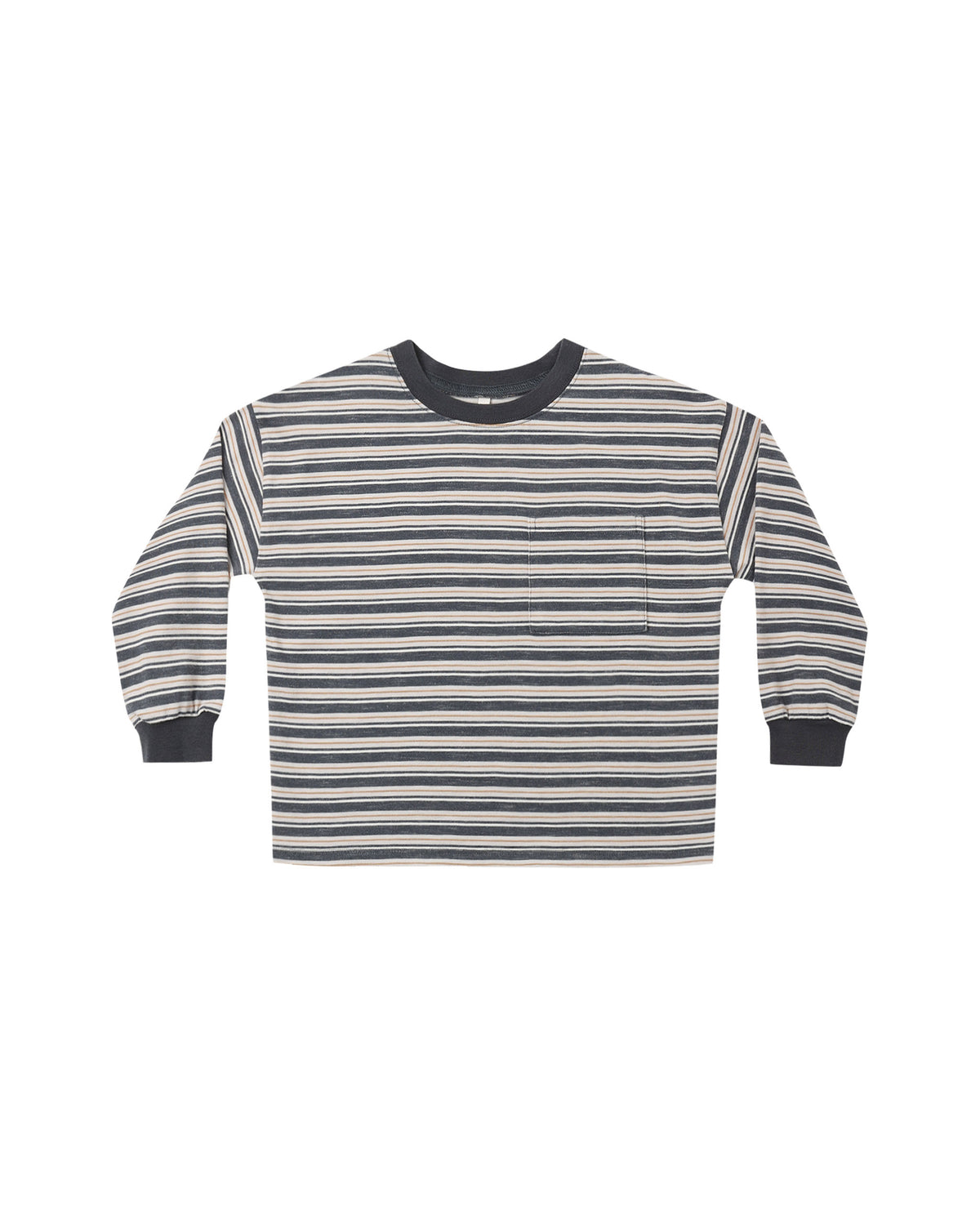 relaxed long sleeve tee in blue stripe