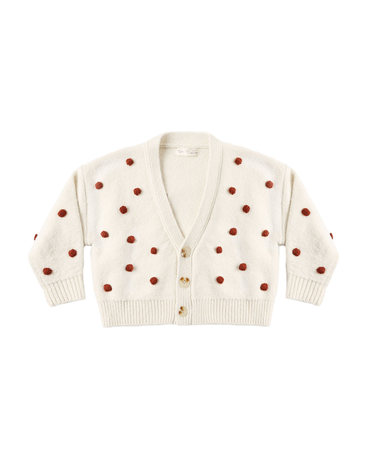 boxy crop cardigan in ruby bobble