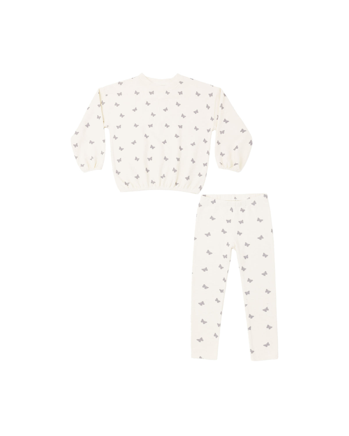 spongey knit set in butterfly ditsy