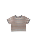 boxy crop knit tee in multistripe
