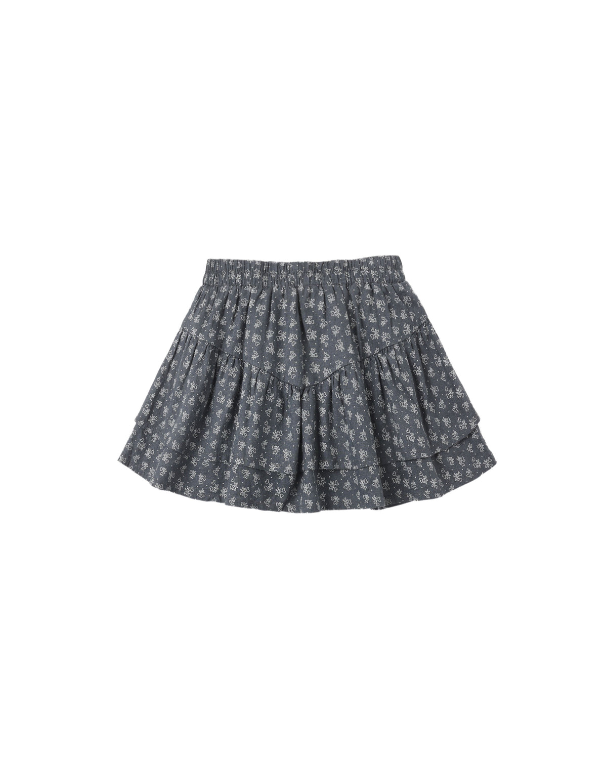 tiered mini skirt in heart ditsy