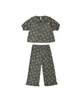 ruffle pajamas in evergreen bouquet