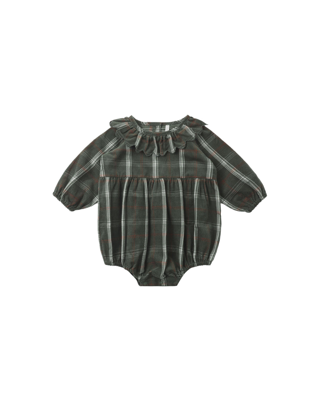 freya romper in holiday plaid