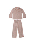 long sleeve pajamas in holiday gingham