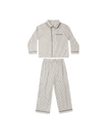 long sleeve pajamas in evergreen stripe
