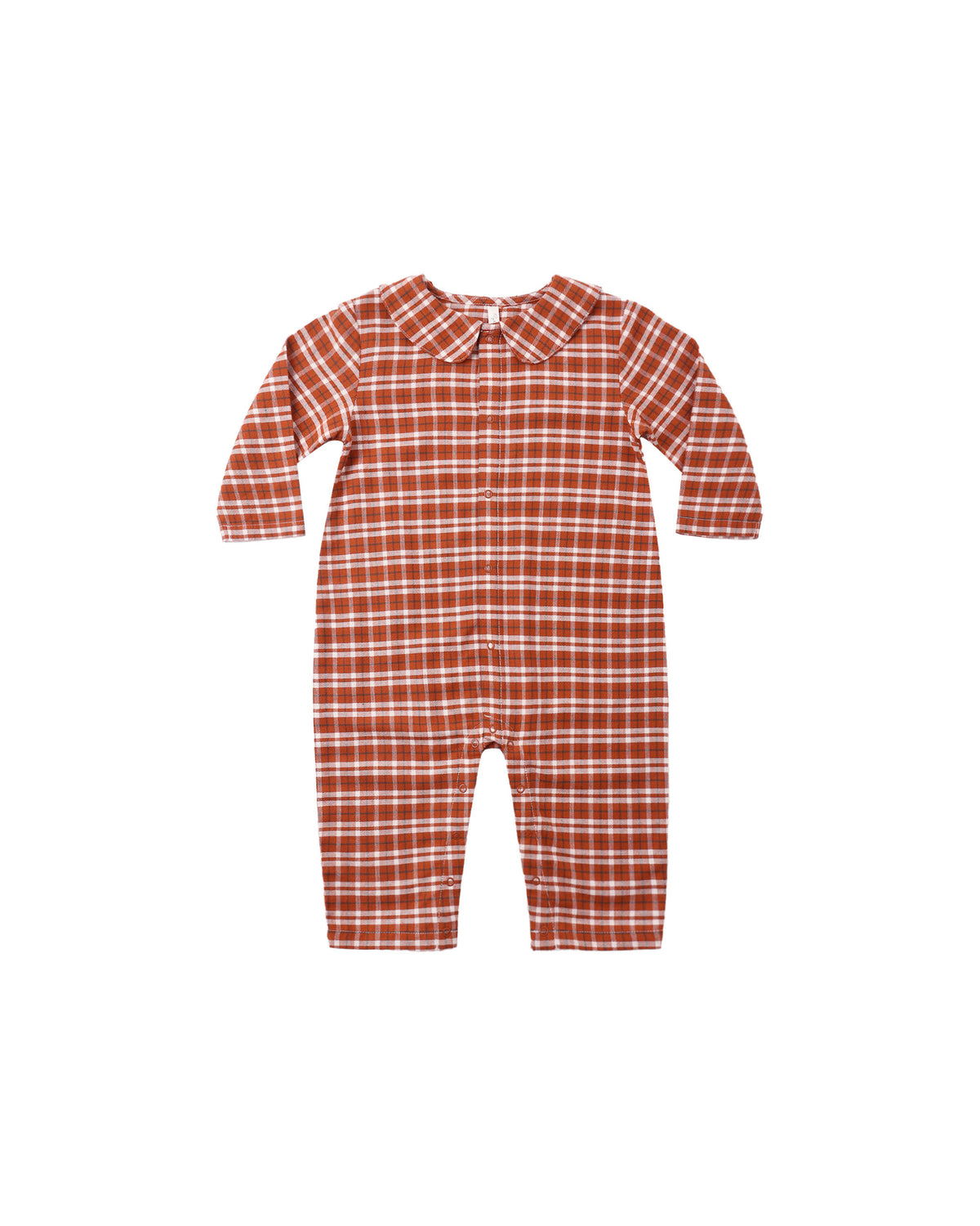 Baby Pajama Romper in Ruby Plaid