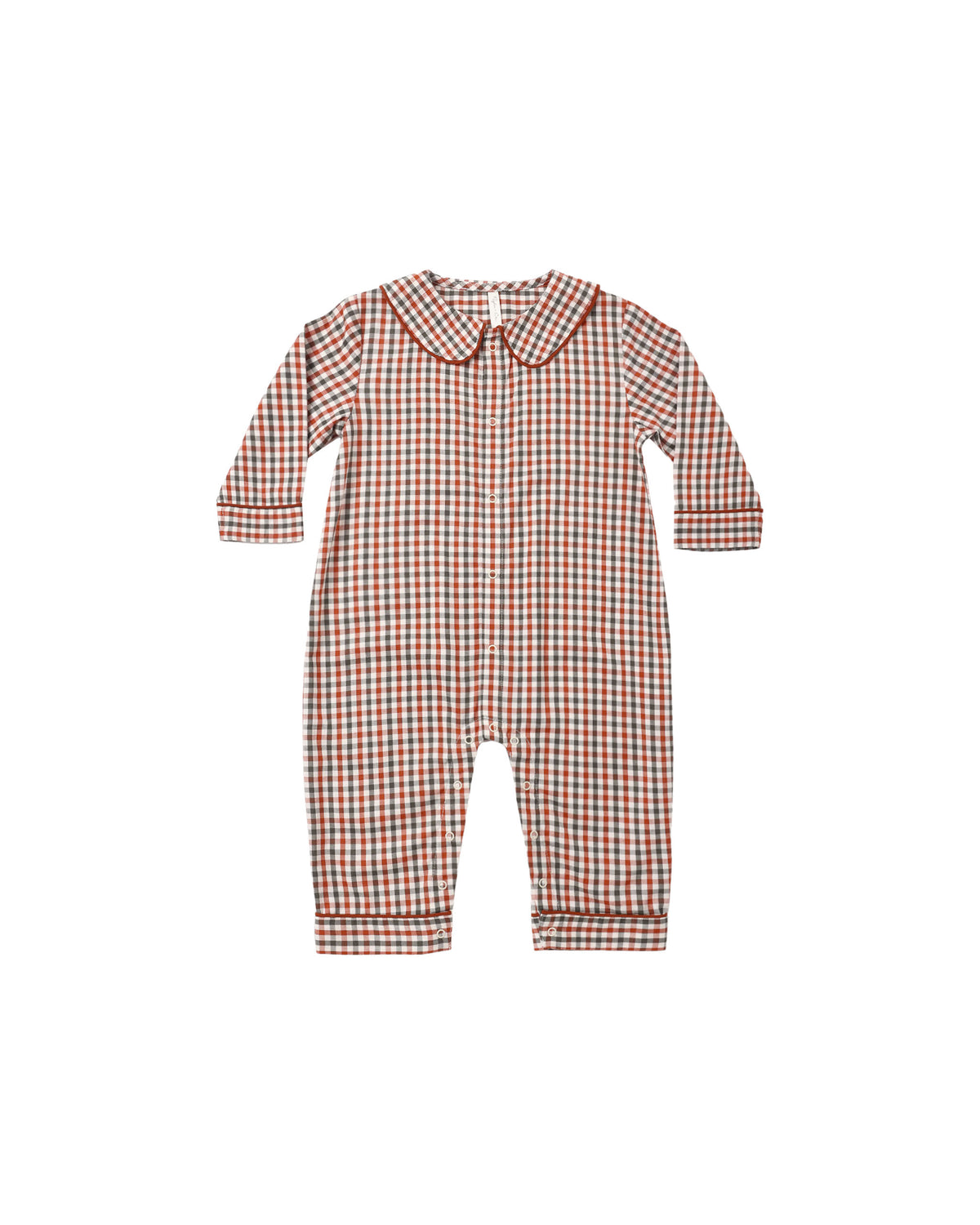 Baby Pajama Romper in Holiday Gingham