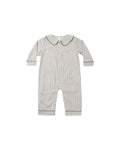 Baby Pajama Romper in Evergreen Stripe