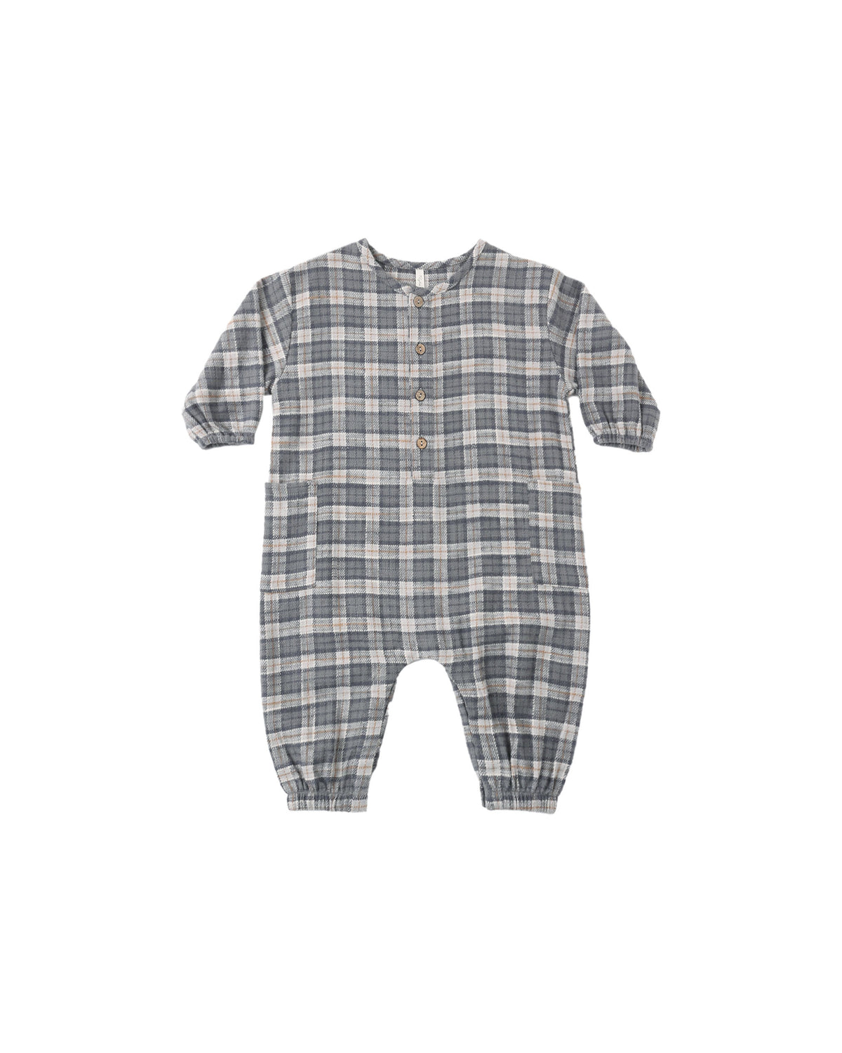 relaxed woven jumpsuit in winter plaid