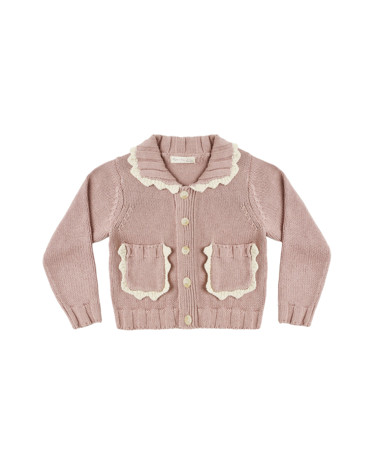 collared cardigan in rosewood