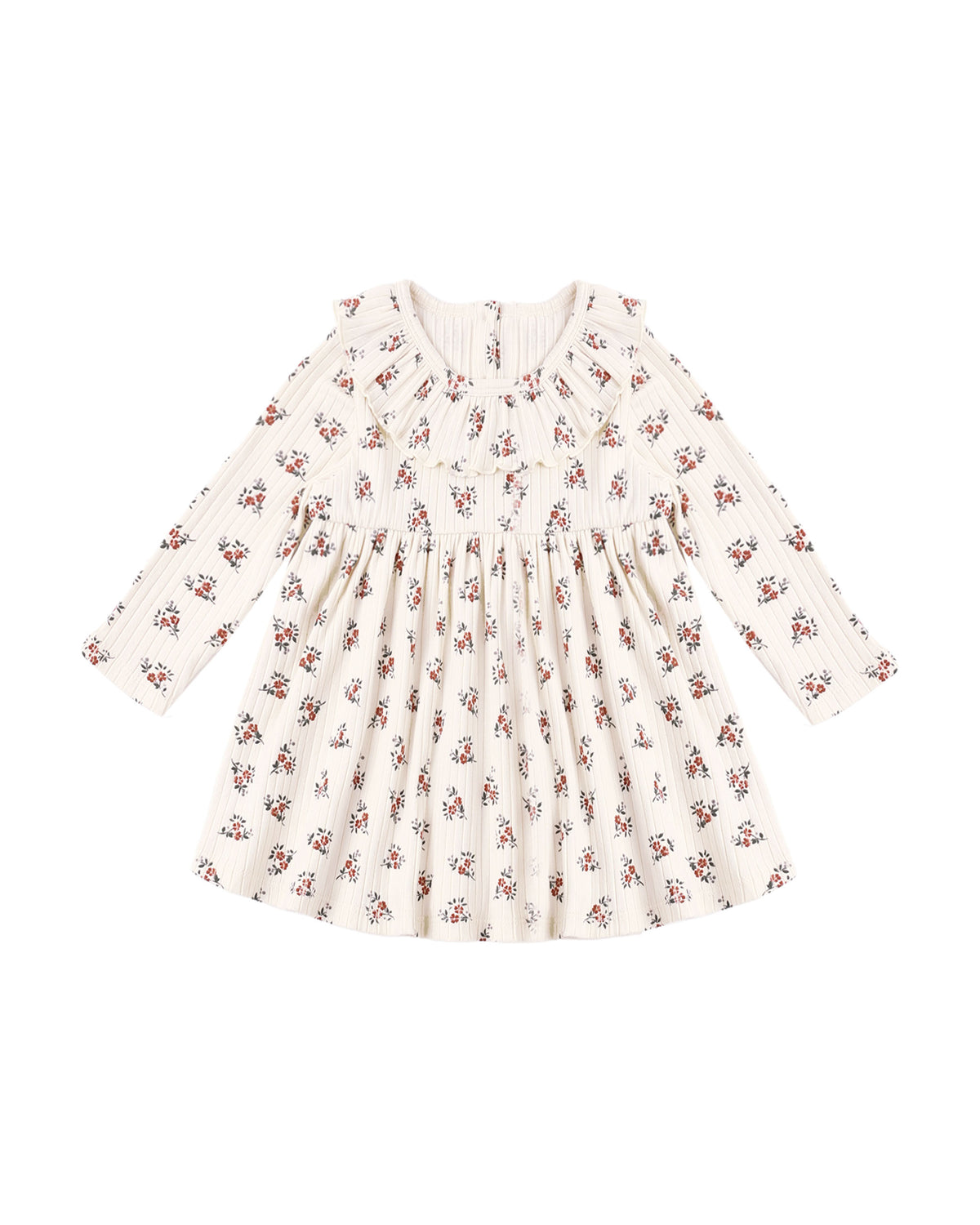 ruffle collar dress in ruby bloom
