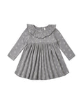 ruffle collar dress in slate bloom