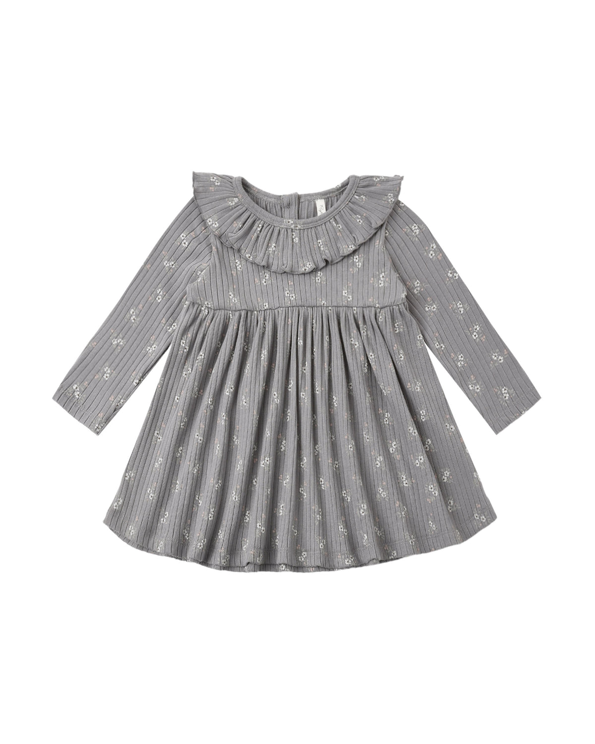 ruffle collar dress in slate bloom