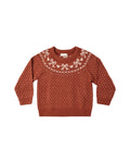 fair isle sweater in ruby