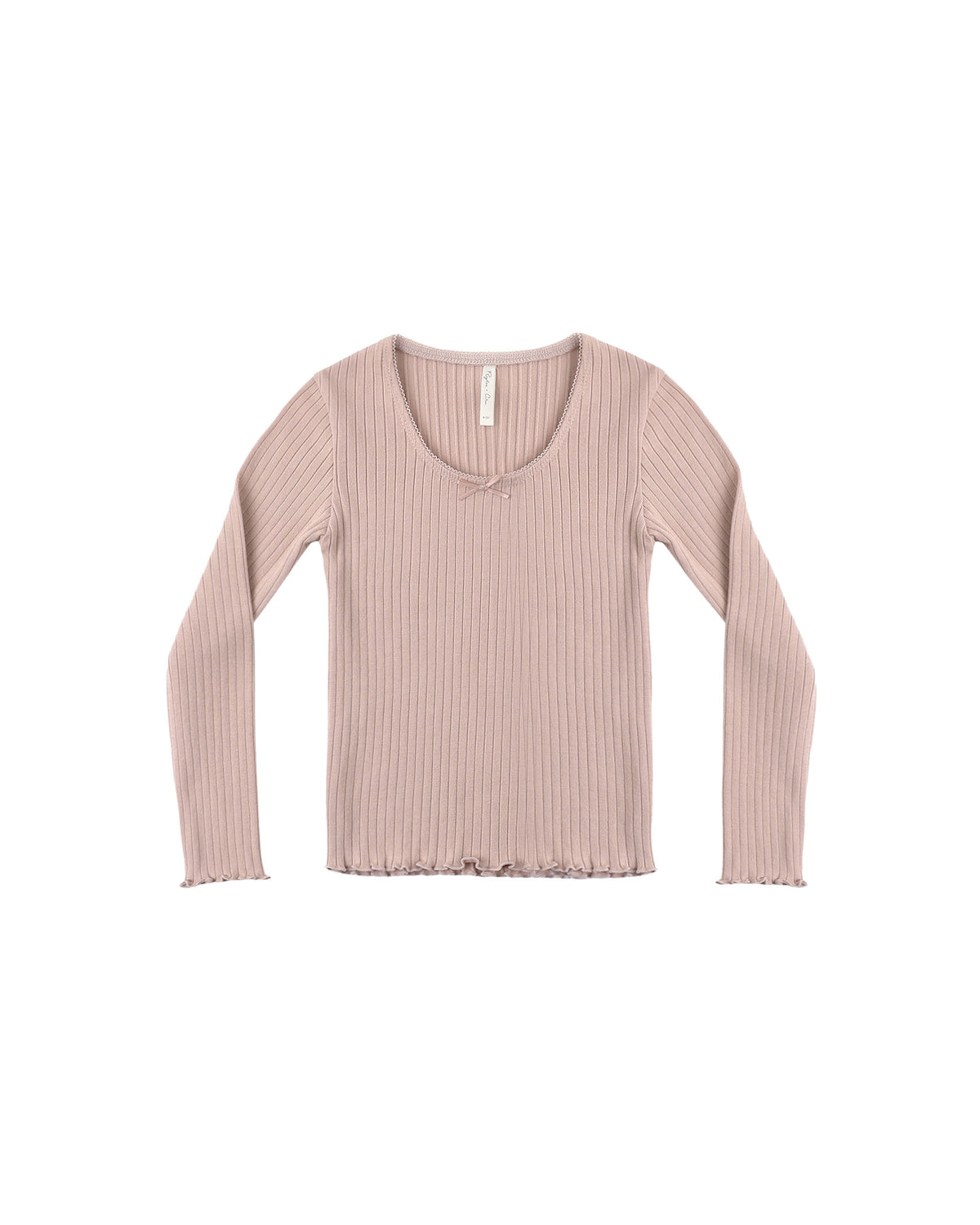 ribbed long sleeve tee in rosewood