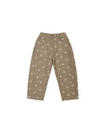 barrel pant in embroidered daisies