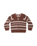 Fair Isle Cardigan in Mulberry Stripe