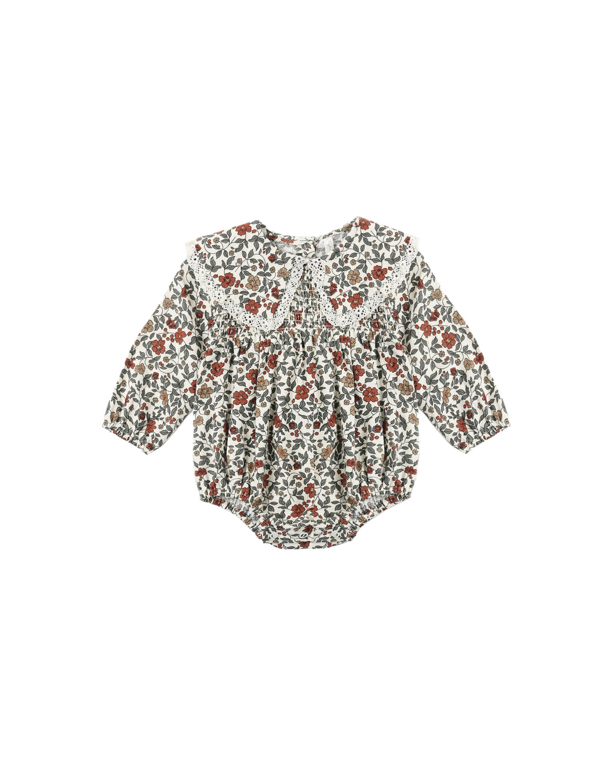 fern romper in holiday floral