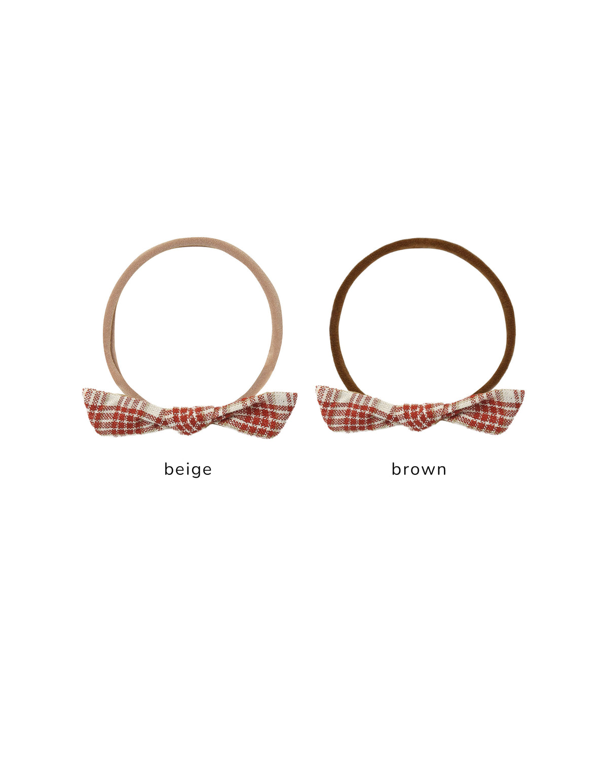 little knot headband in vintage plaid/beige