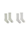 ribbed socks, 2 pack in fog, sage
