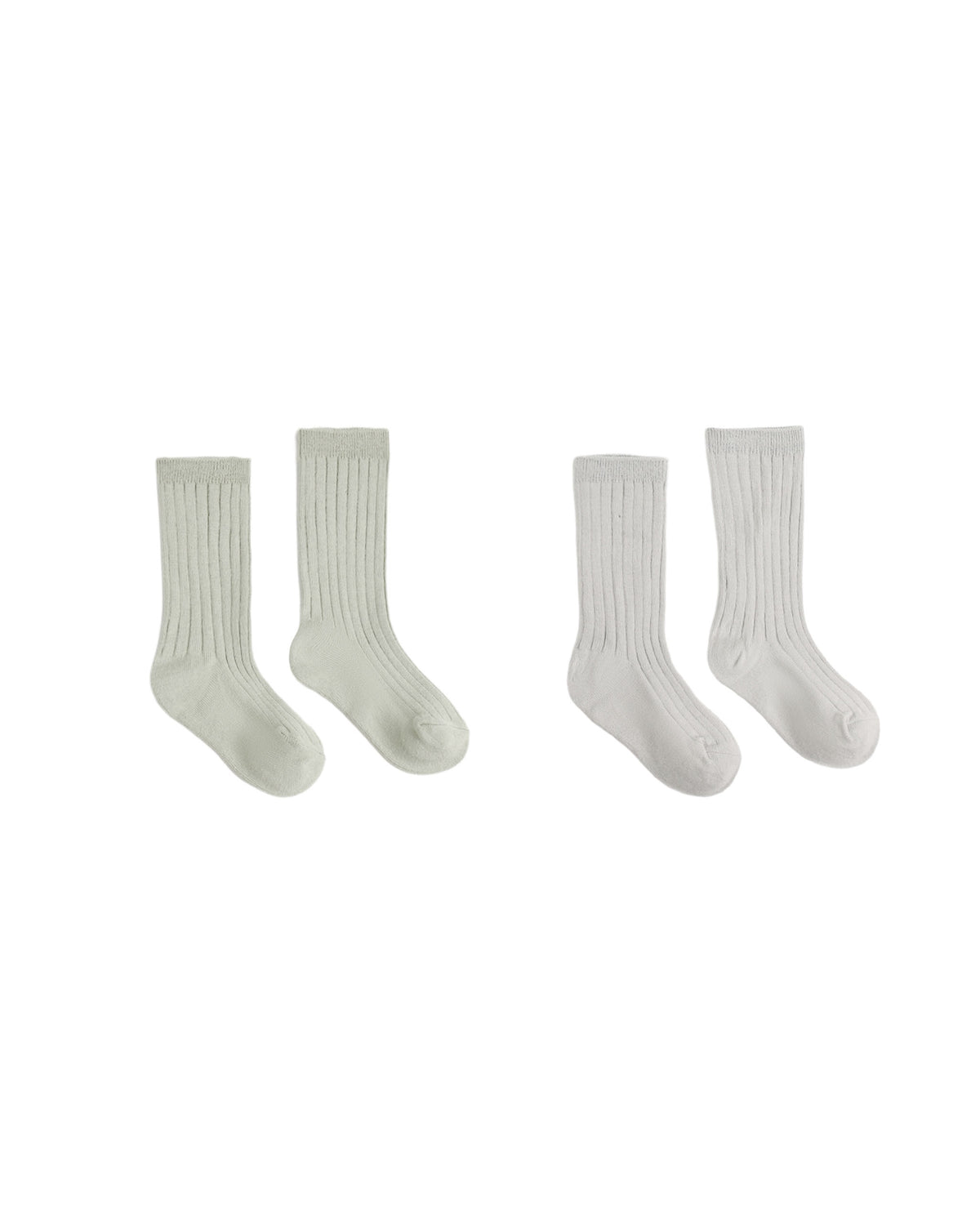 ribbed socks, 2 pack in fog, sage