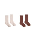 ribbed socks, 2 pack in petal mulberry