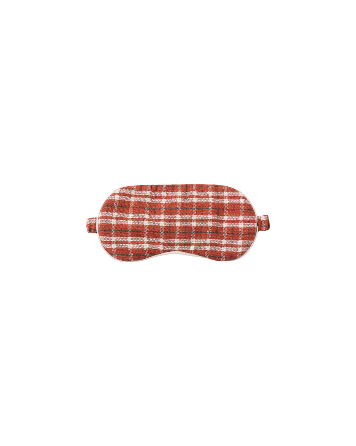 sleep mask in ruby plaid