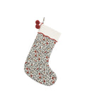 noel stocking in holiday floral
