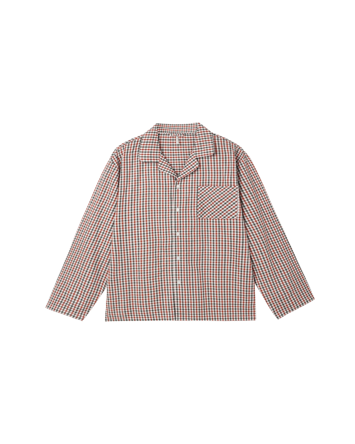 men's pajama top in holiday gingham