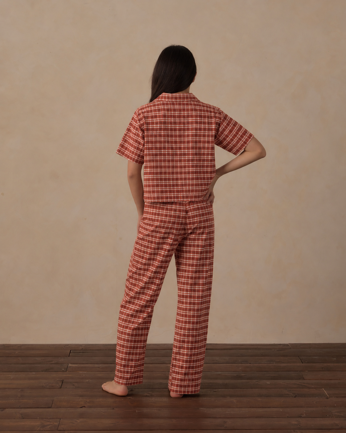 teen woven pajama in ruby plaid