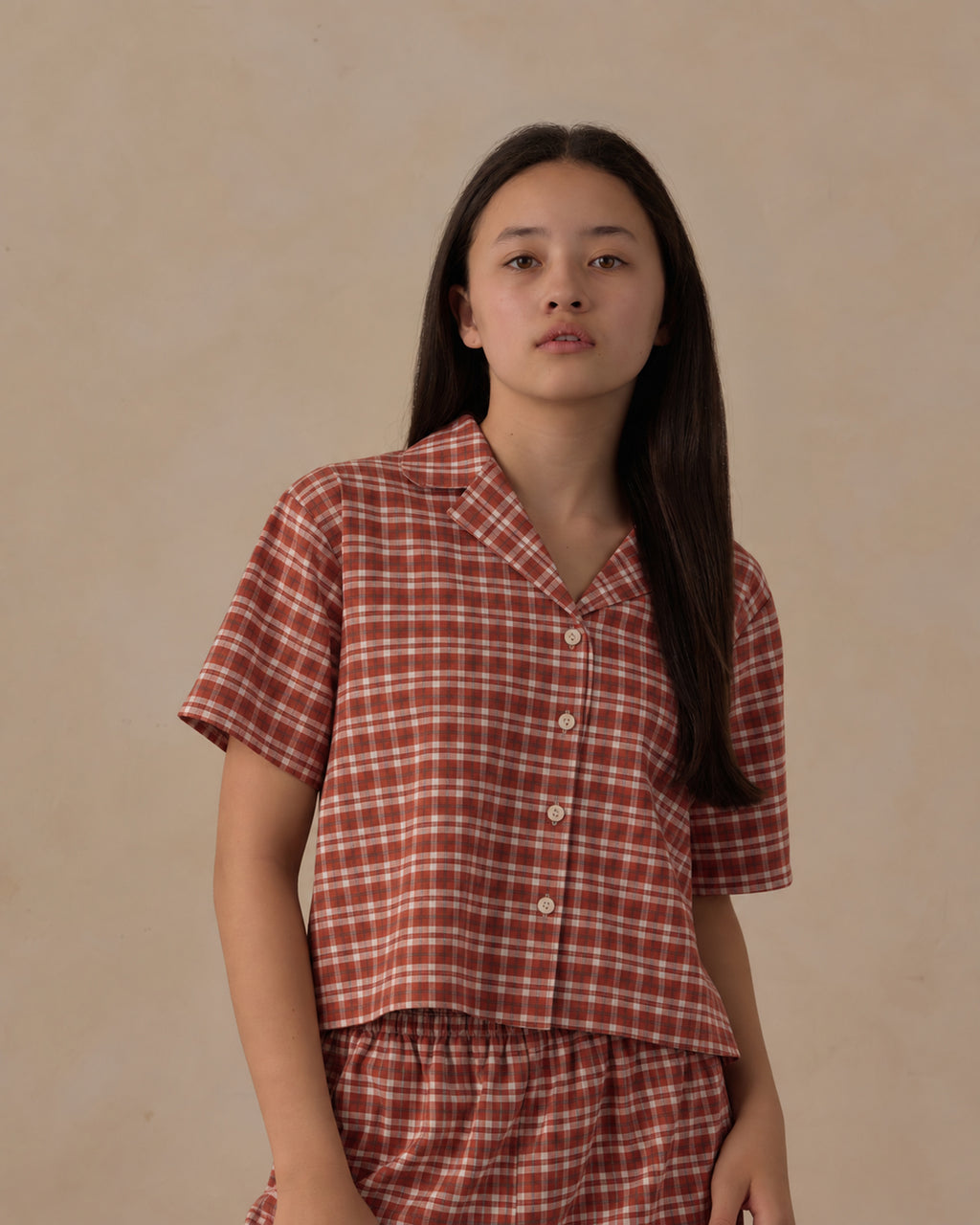 teen woven pajama in ruby plaid