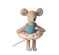 Beach Mouse with Float , little sister - red dots