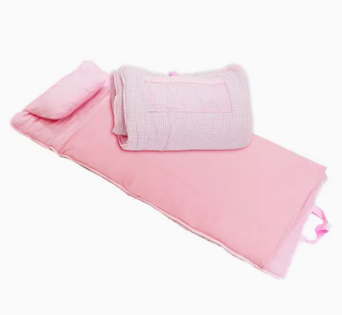 Pink Gingham Nap Mat Roll