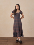 teen Lana dress in midnight plaid - 12y