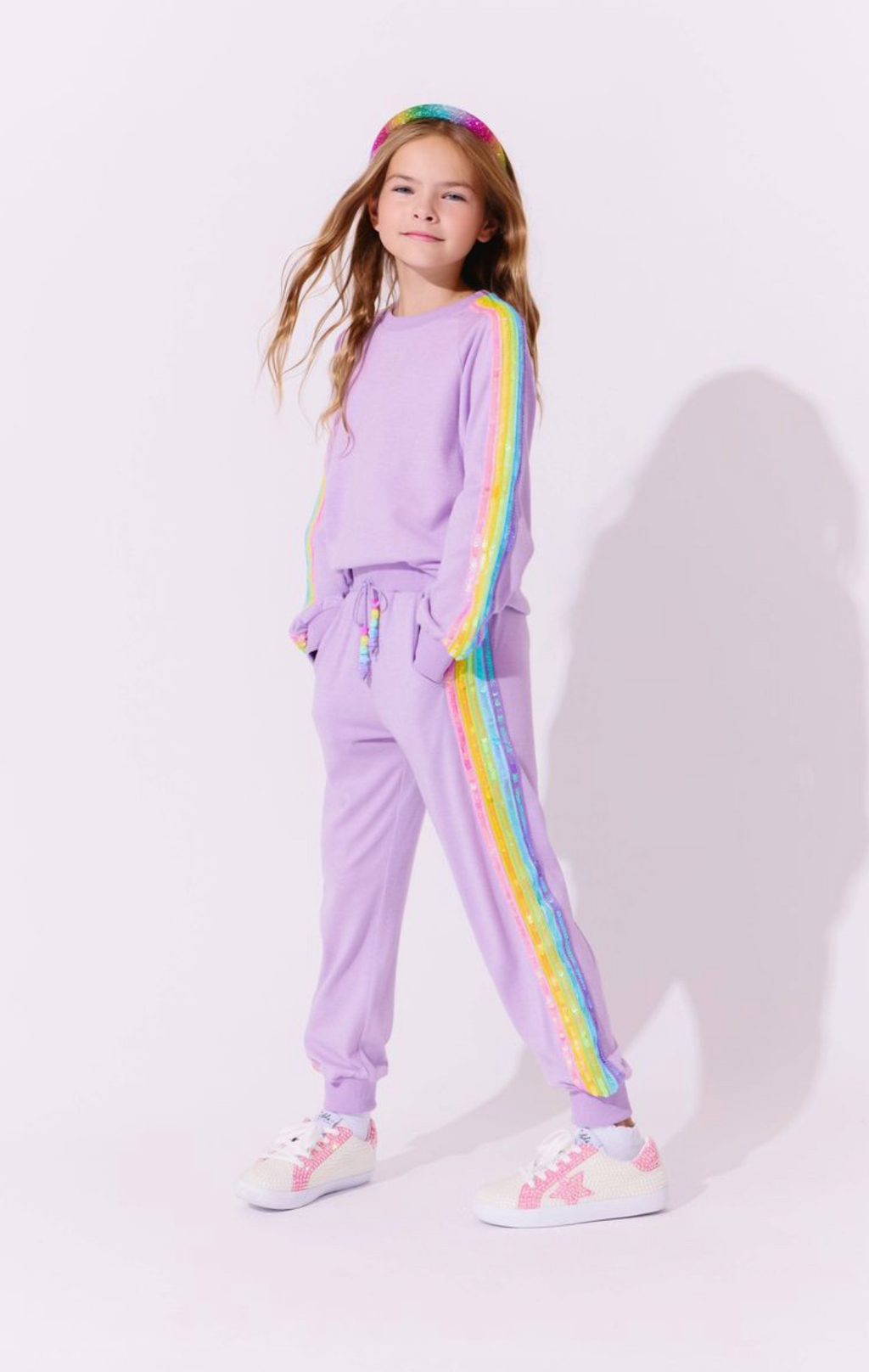 Lavender Rainbow Sequin Set