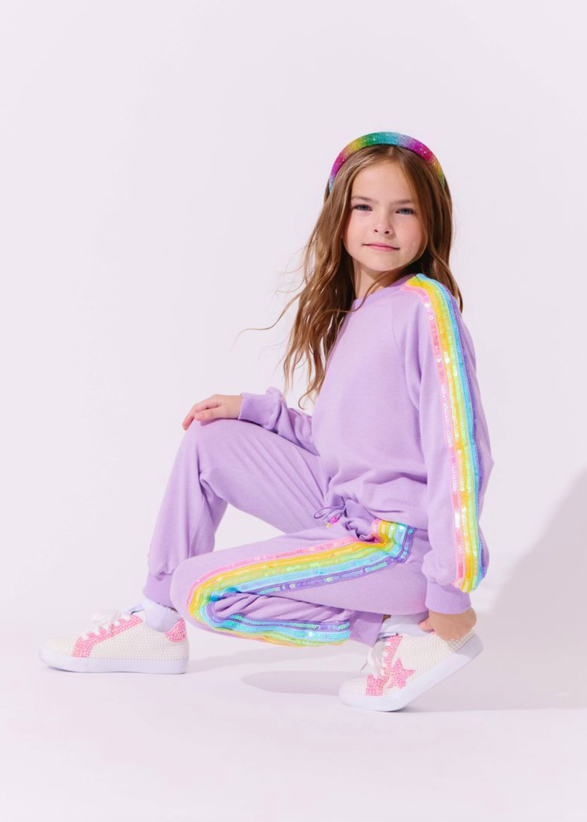 Lavender Rainbow Sequin Set
