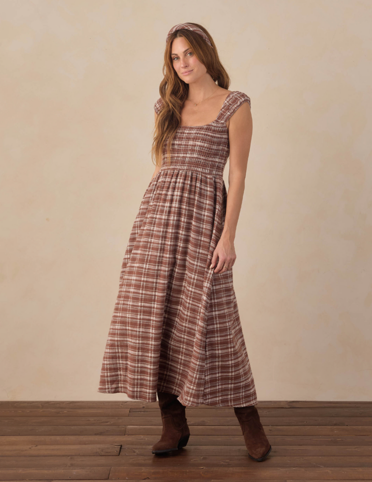 women's jess dress in aspen plaid