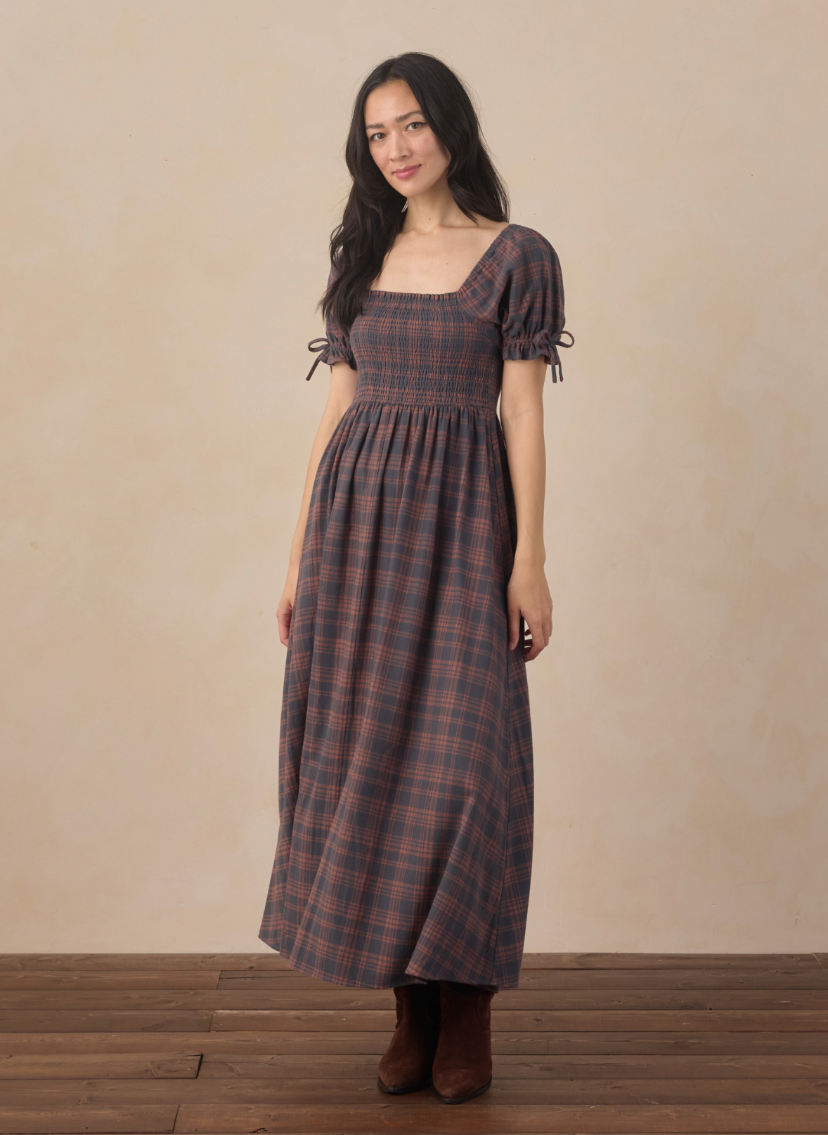 women's Dallas dress in midnight plaid