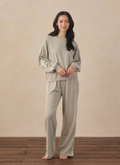 women's wide leg sweatpants in sage