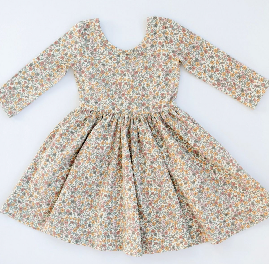 3/4 Sleeve Twirl Dress in Bella Brown