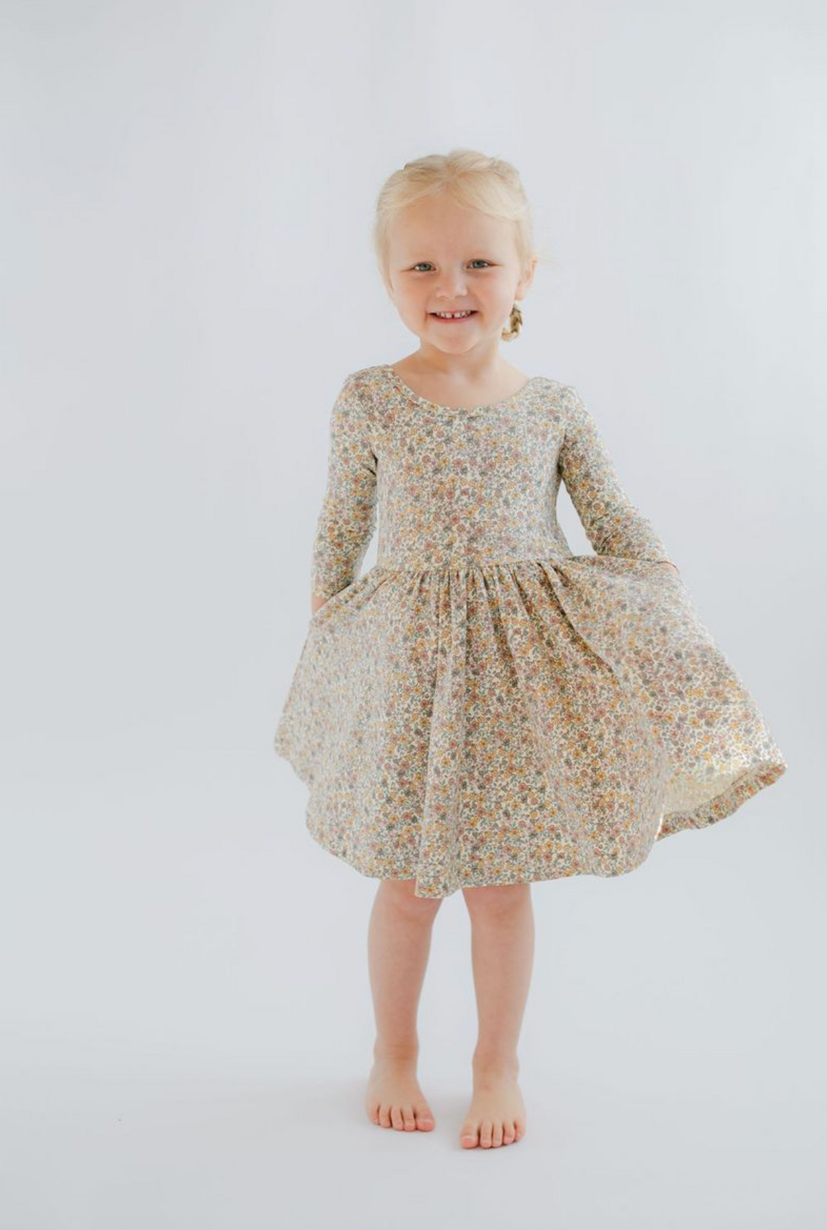 3/4 Sleeve Twirl Dress in Bella Brown