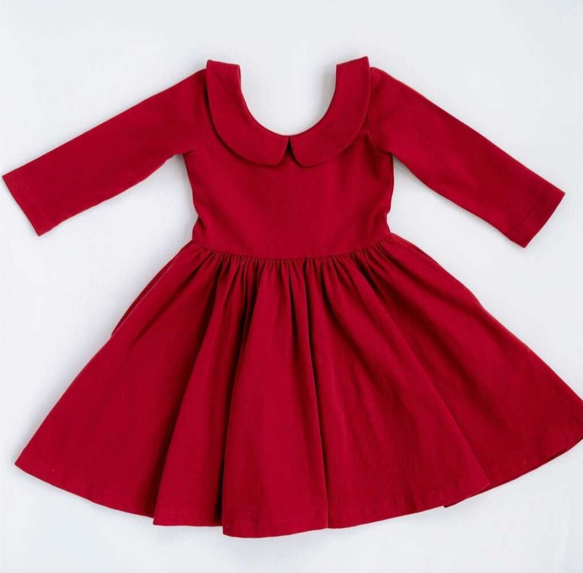 3/4 Sleeve Twirl Dress in Classic Red