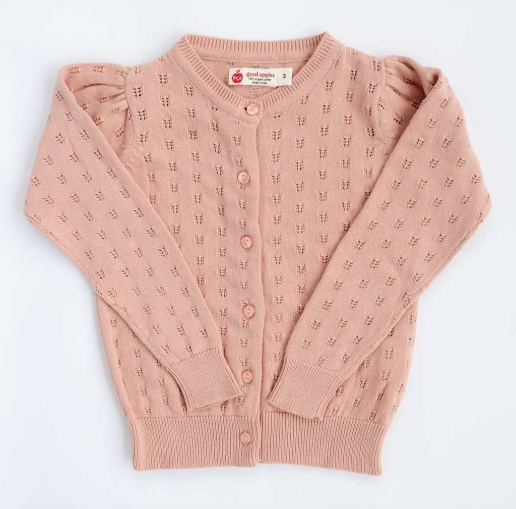Pointelle Vintage Pink Cardigan