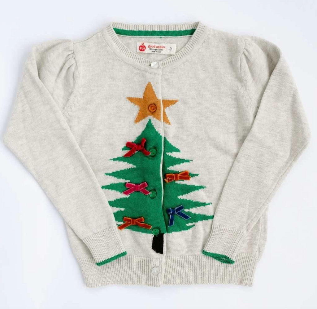 Heathered Christmas Tree Cardigan